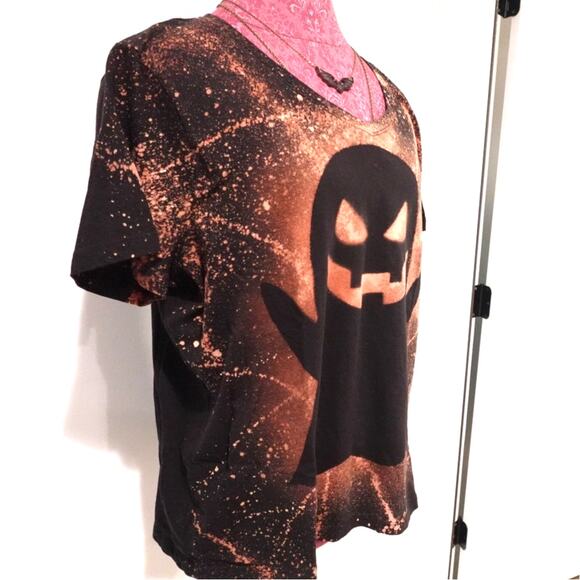 NEW Custom-Made Acid Ghost on Black V neck T shirt SZ XXL  (V4) - Picture 5 of 11